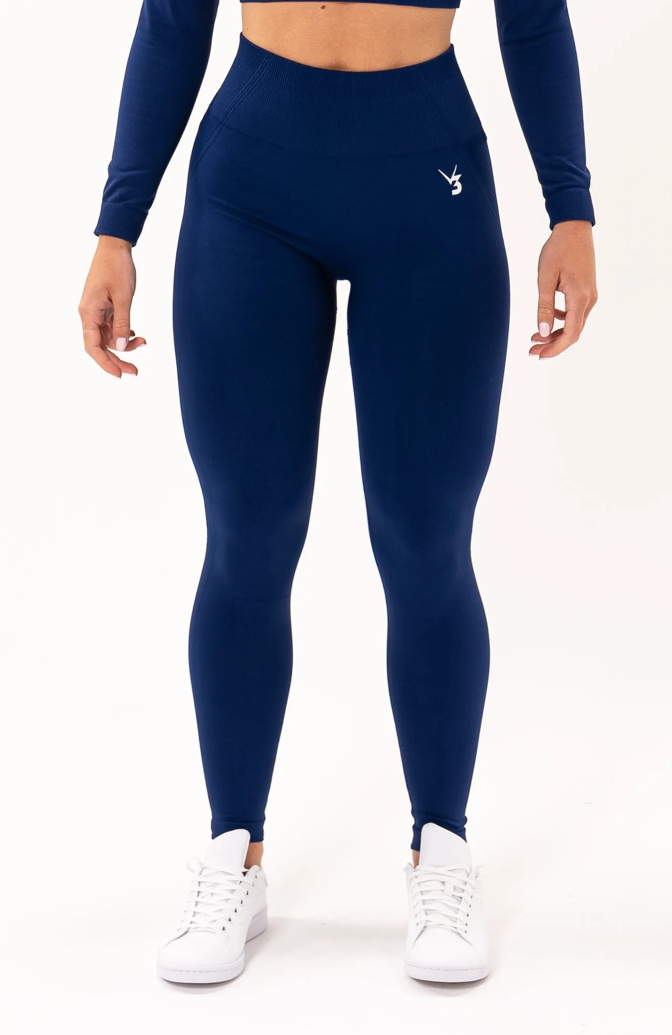 Tempo Seamless Scrunch Leggings & Long Sleeve Set - Royal Blue