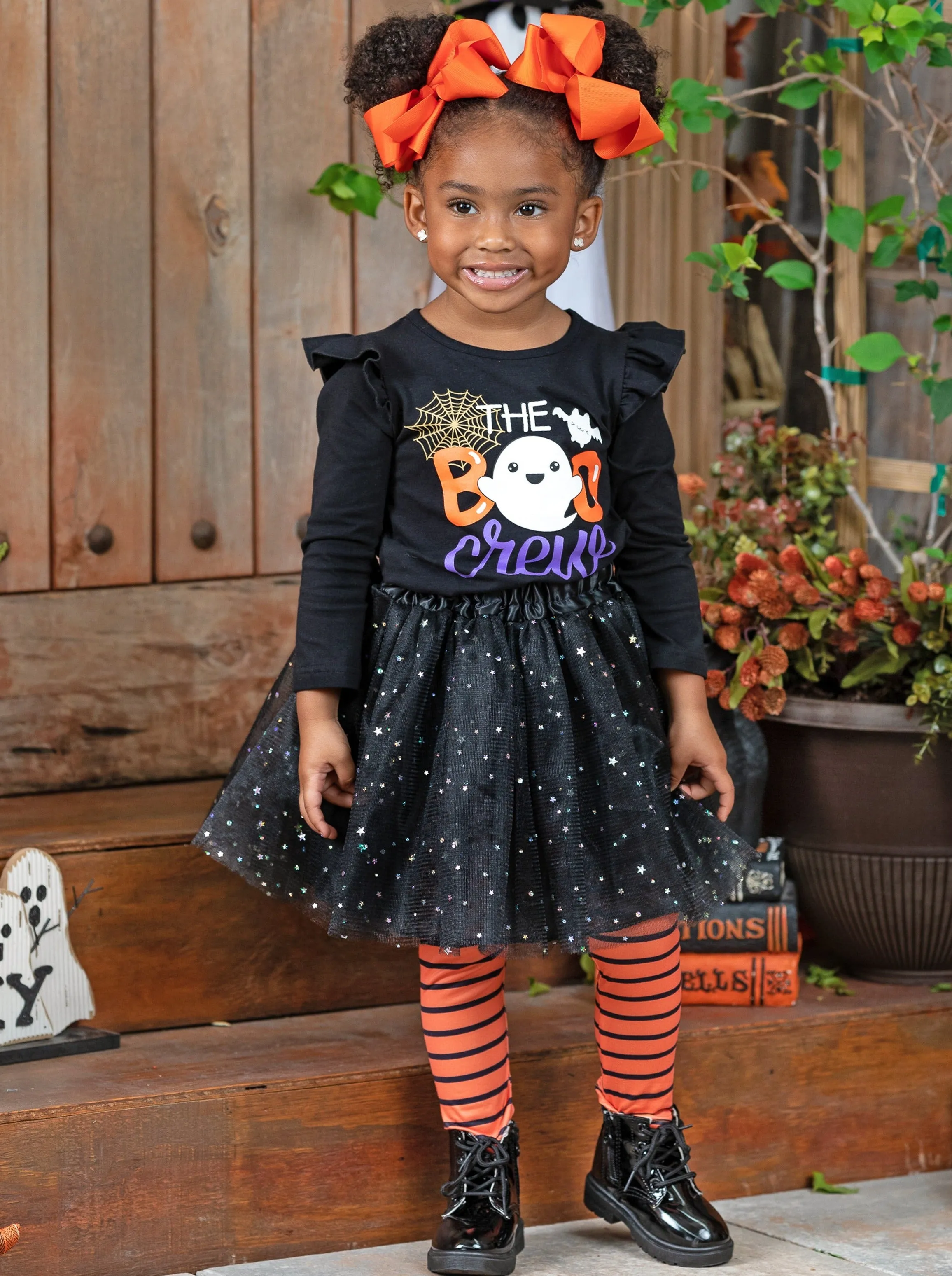 The Boo Crew Top, Sparkle Tutu, and Legging Set