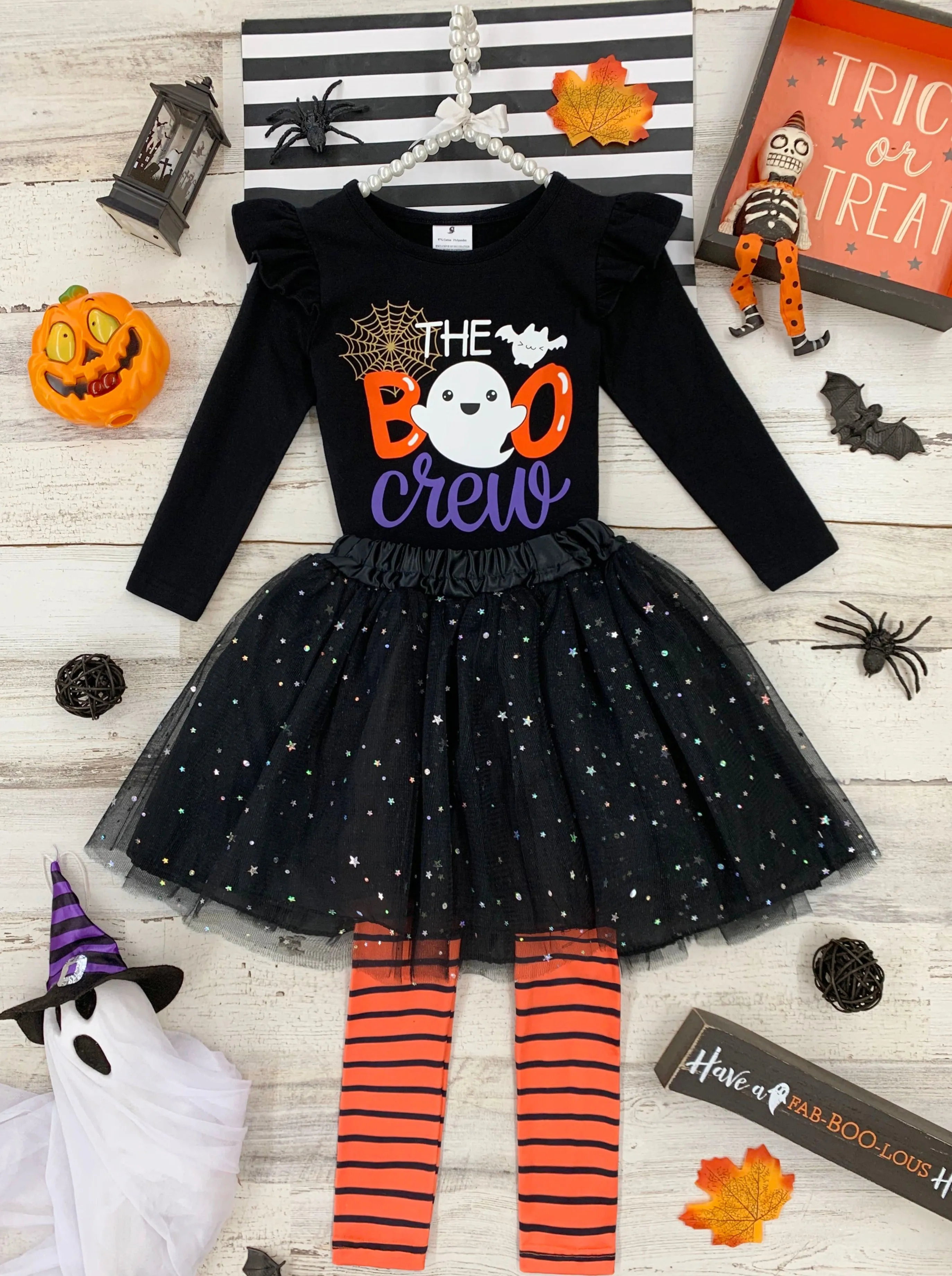 The Boo Crew Top, Sparkle Tutu, and Legging Set