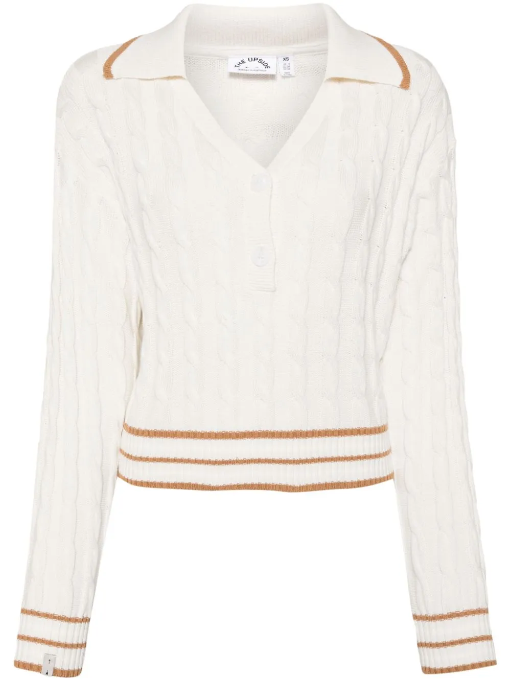 The Upside Athena cable-knit top - White