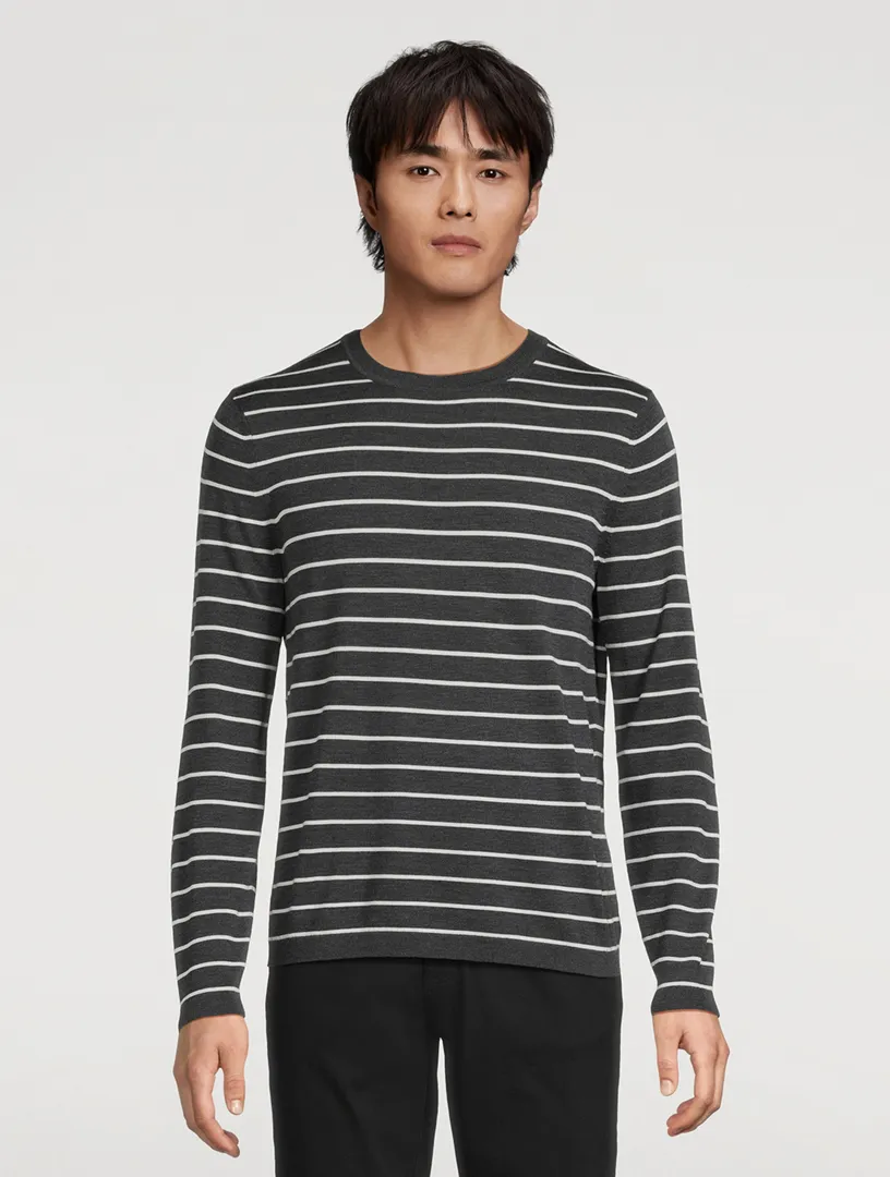 THEORY Wool Sweater Striped Print