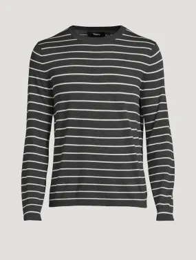 THEORY Wool Sweater Striped Print