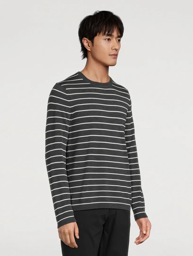 THEORY Wool Sweater Striped Print