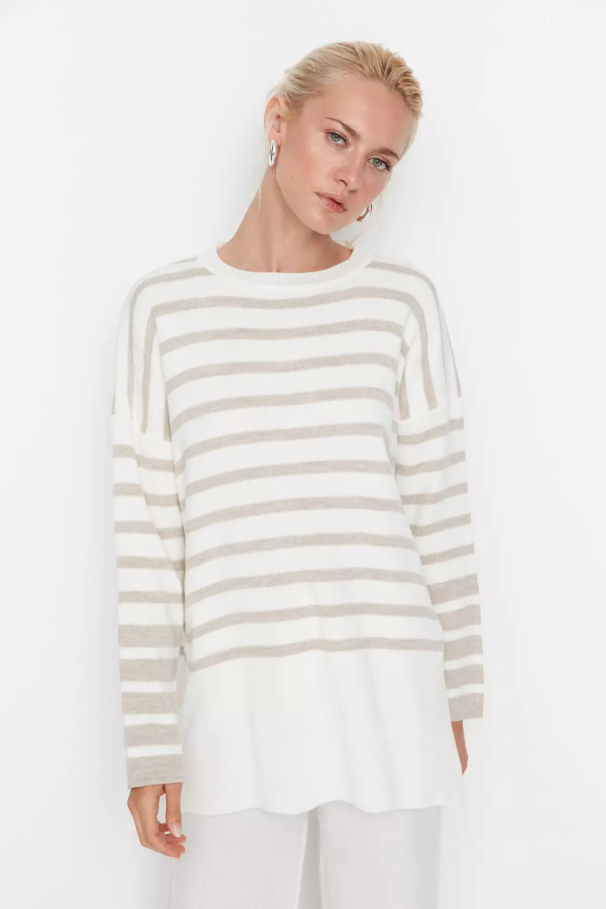 Trendyol Striped Knitted Sweater