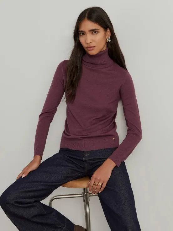 Turtleneck sweater with wool