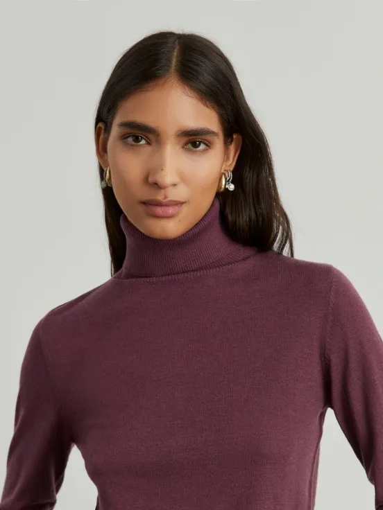 Turtleneck sweater with wool