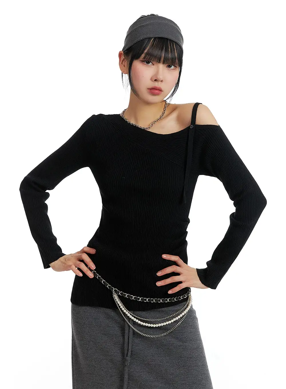 Unbalanced Basic Sweater IF402