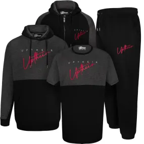 Uptheir To The Bone Zip Hoody, Overhead Hoody, Jogger & T-Shirt Set - Black