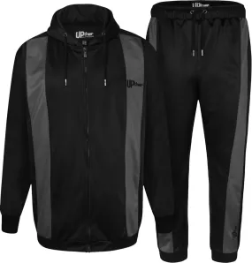 Uptheir Weston Stripe Hoody & Jogger Tracksuit Set - Black