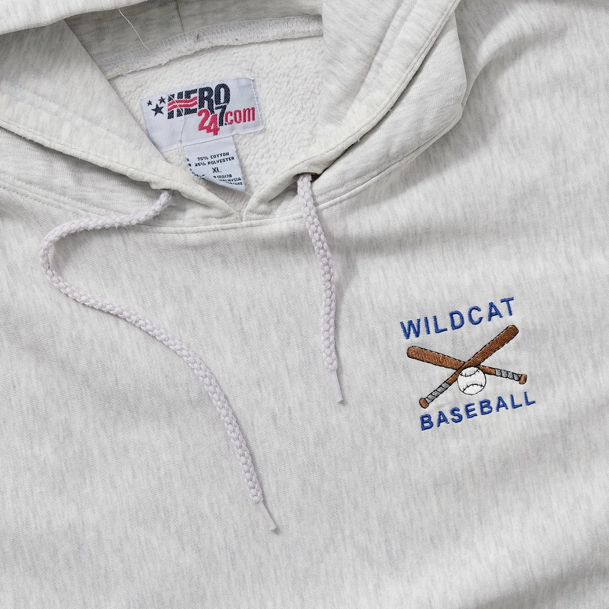 Vintage Wildcat Baseball Hoody Large