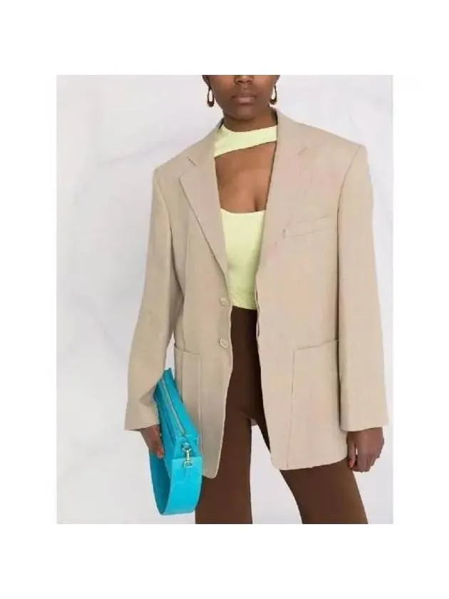 Women's La Vest D'Homme Boxy Blazer Jacket Beige