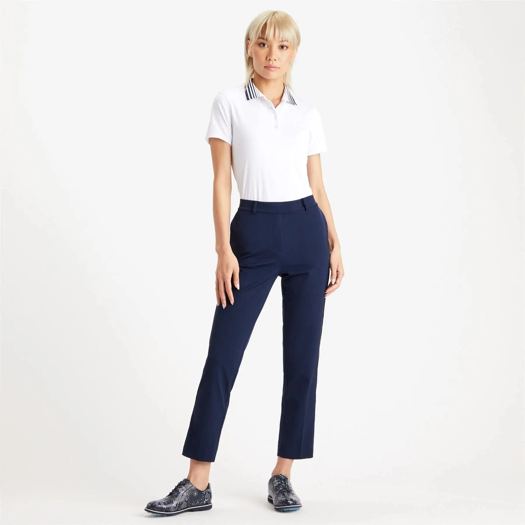 Womens Pleated Collar Polo Snow - SS23