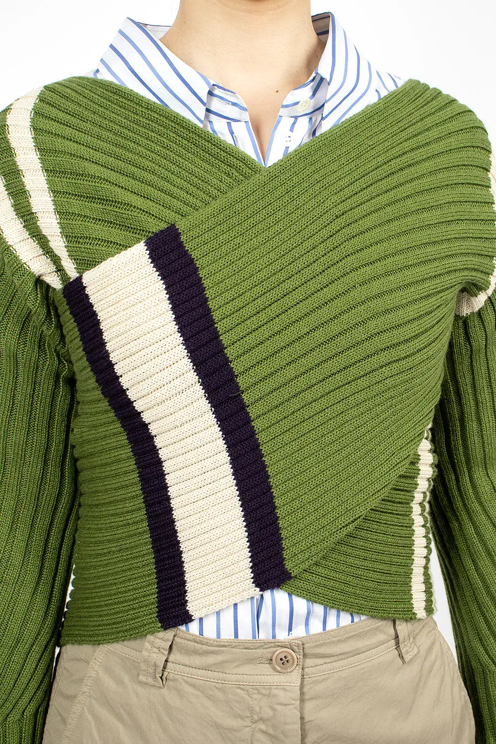 Wrap Scarf Sweater Green