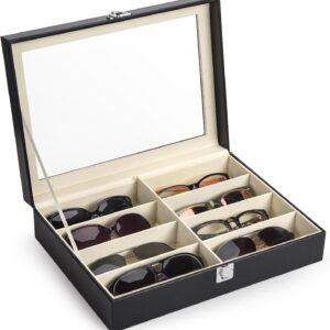 CO-Z Sunglasses Organizer 8 Slots Eyewear Display Case for Women Men i##e##s: Leather ^^ Multi ^^ Eyeglasses ^^ Jewelry Watch Organizer ^^ Sunglasses Jewelry Collection Case ^^ Sunglass Glasses Storage Holder Box :i##e##s