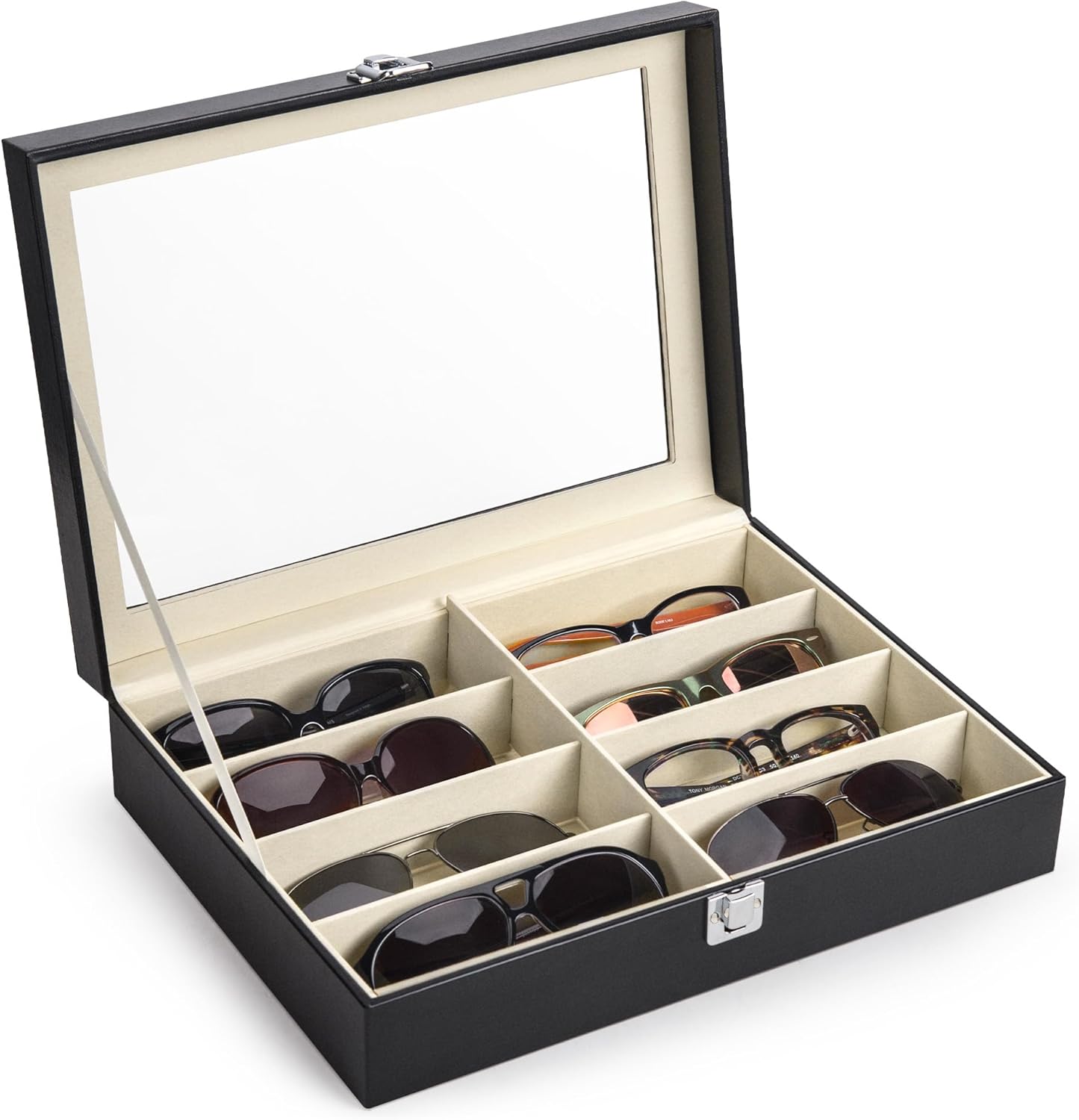 CO-Z Sunglasses Organizer 8 Slots Eyewear Display Case for Women Men i##e##s: Leather ^^ Multi ^^ Eyeglasses ^^ Jewelry Watch Organizer ^^ Sunglasses Jewelry Collection Case ^^ Sunglass Glasses Storage Holder Box :i##e##s