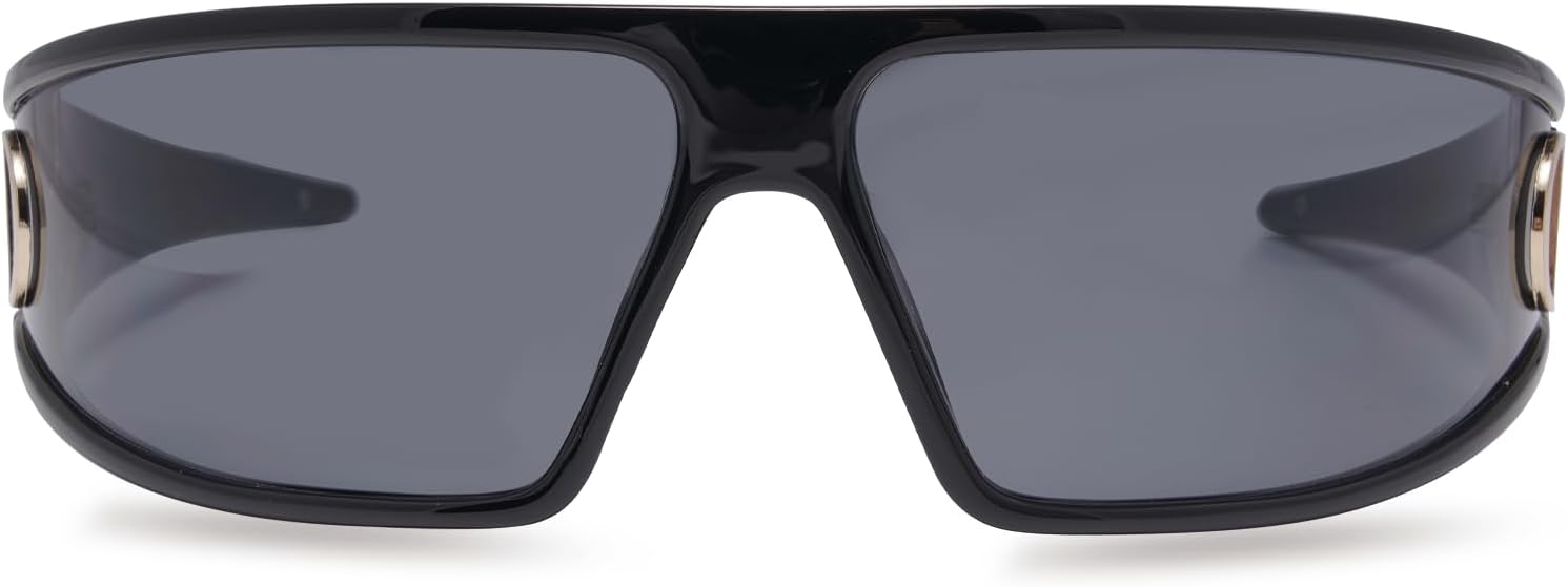 GIGIMOTTE Black Headband Mask Sunglasses for Women Men Cool Futuristic Shades Trendy Rave Accessories UV400 Protective GM9608 - Image 2