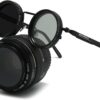 JOLLYNOVA Adjustable Tint Sunglasses, 1-9 Gears Steampunk Retro Metal Round Polarized Glasses with ND Filter Lenses