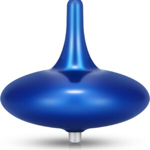 Kinetic Electric Spinning Top – 6+ Hour Infinite Spin | Countdown Mode | Forever Spinning Tops with LED Light Show for Focus, Calm & Creativity – Futuristic Desk Gadget Gift (Royal Blue)