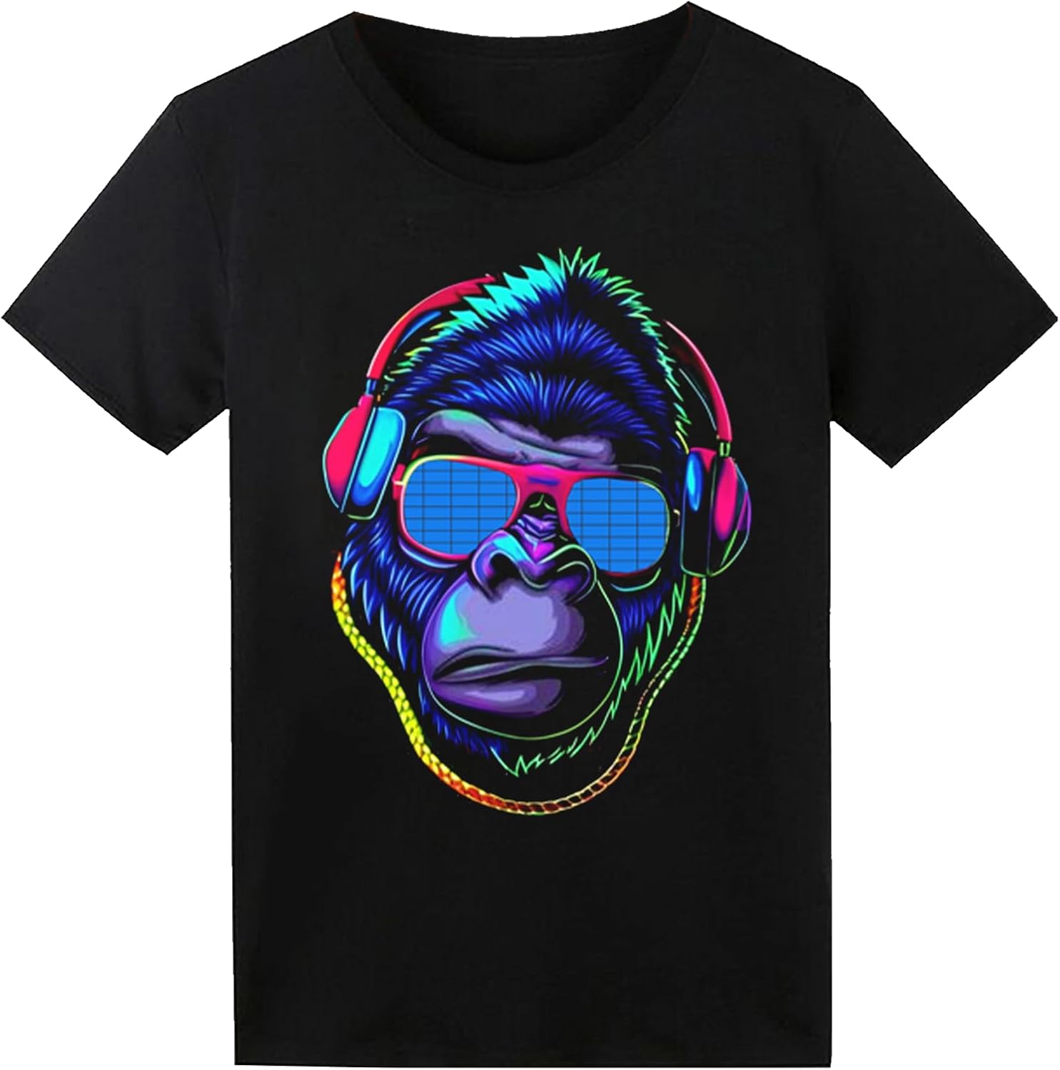 LED T Shirt Sound Activated Glow Shirts Light Up Equalizer Clothes for Party - Image 8