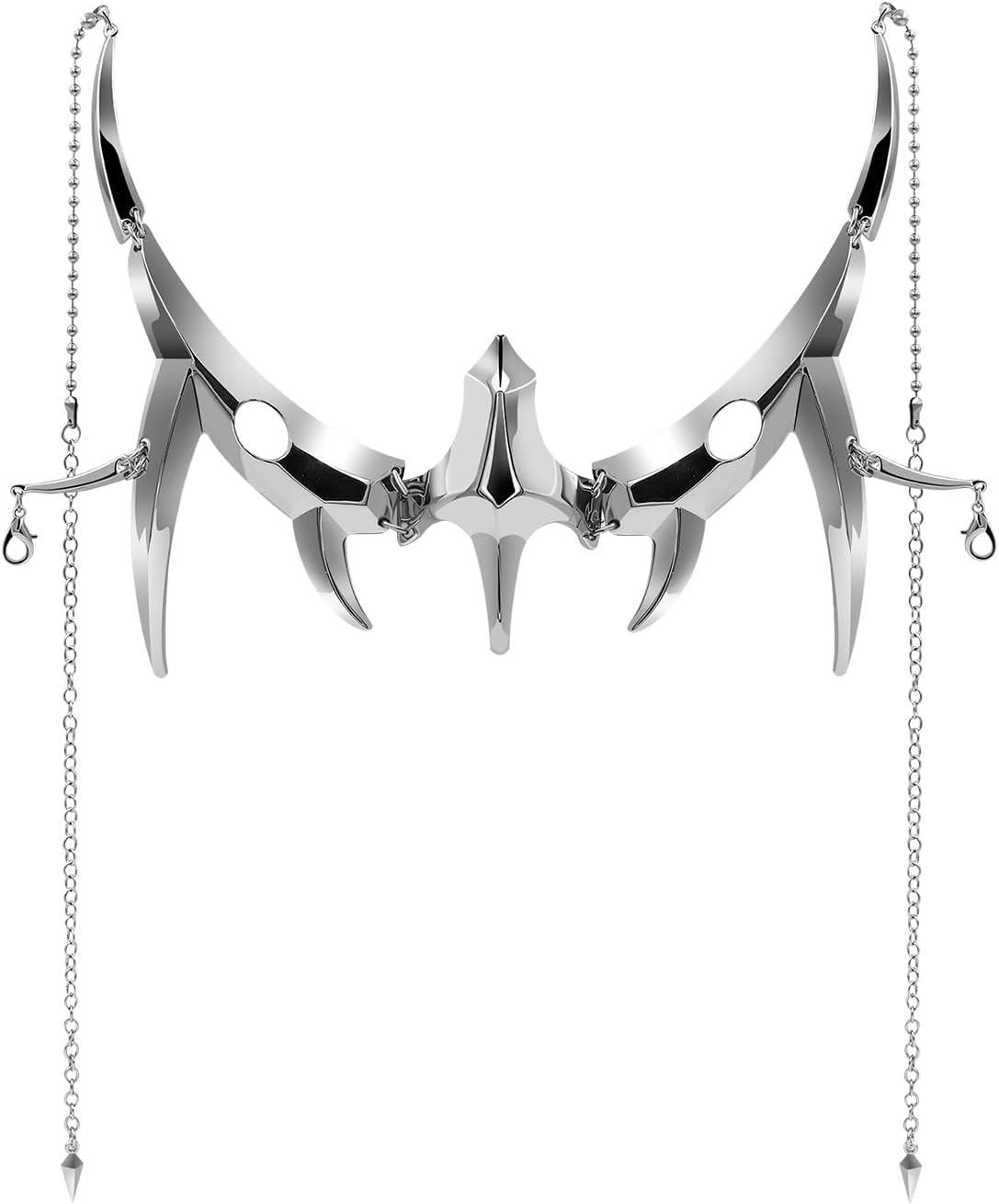 L'VOW Unisex Cyber Punk Liquid Silver Steel Half Mask Y2K Luxury Irregular Jewelry Face Chain Cyborg Earring Accessories - Image 14