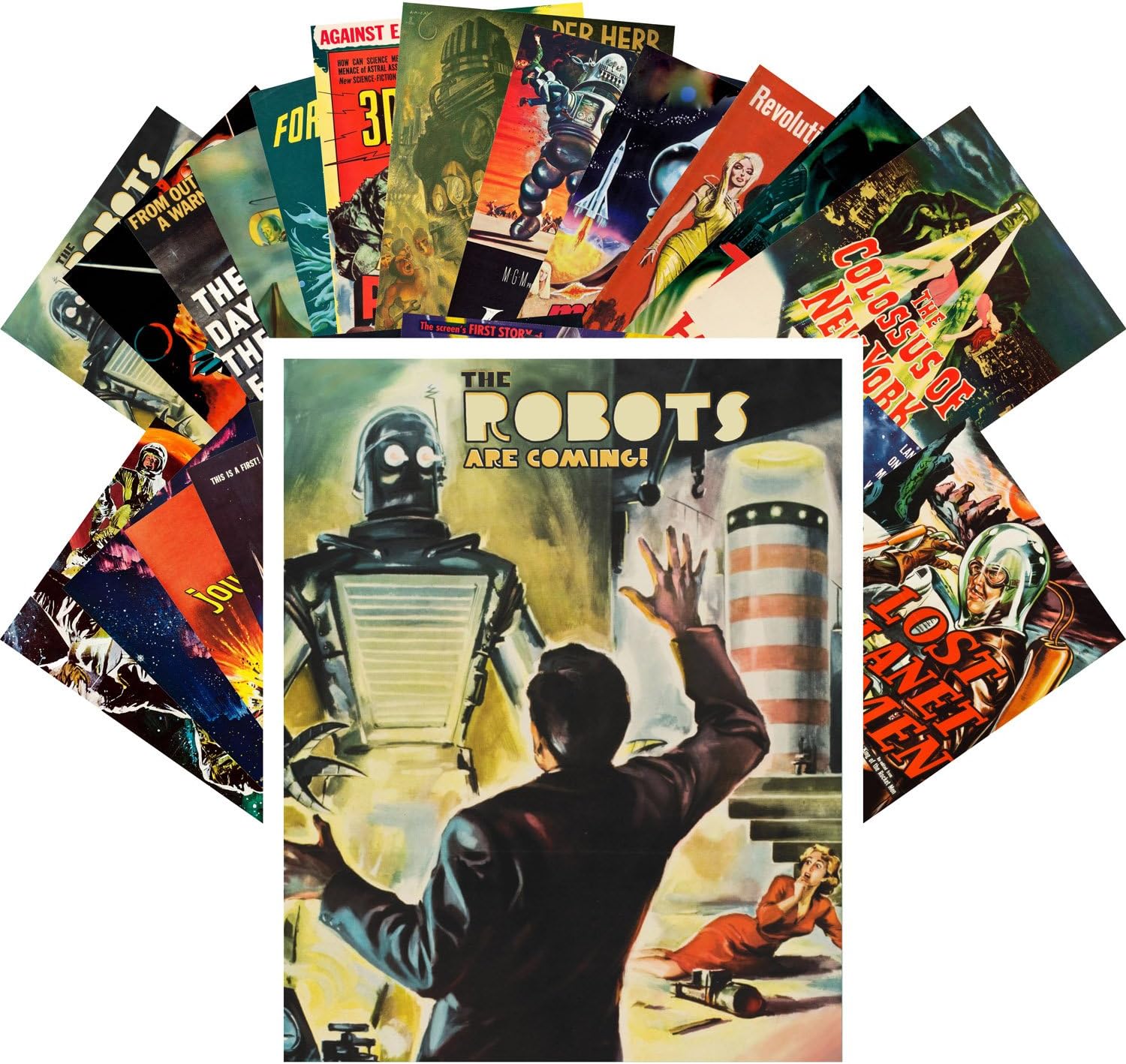 Vintage PostCards 24 pcs Vintage SciFi Comic Futuristic Art Magazine Magazine Covers - Image 10