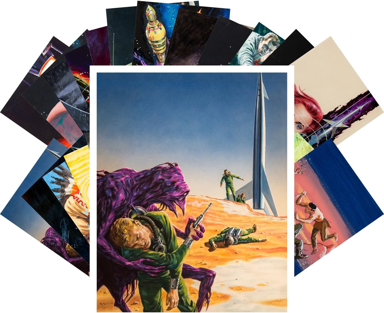 Vintage PostCards 24 pcs Vintage SciFi Comic Futuristic Art Magazine Magazine Covers - Image 15