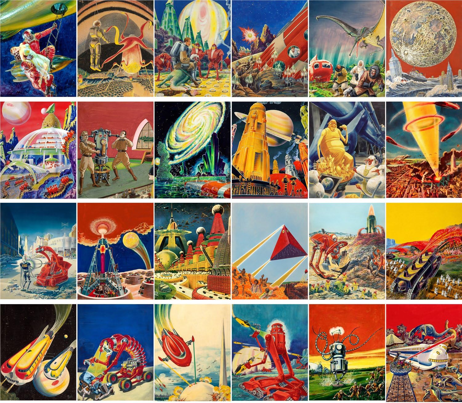 Vintage PostCards 24 pcs Vintage SciFi Comic Futuristic Art Magazine Magazine Covers - Image 2
