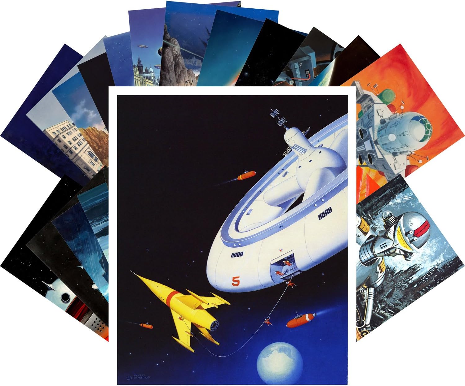 Vintage PostCards 24 pcs Vintage SciFi Comic Futuristic Art Magazine Magazine Covers - Image 5