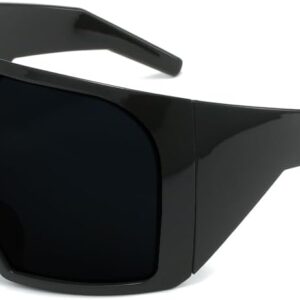 YUANLUIGV Wrap Around Oversized Sunglasses for Women Men Cool Futuristic Rave Trendy Sunglasses Big Curved Shield Sun Glasses